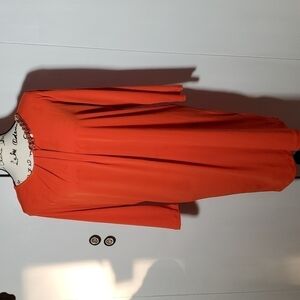 Michael Kors- Women's Orange Dress Gold chain neck detail Like new! Sz. Large
